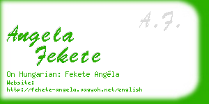 angela fekete business card