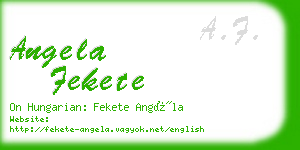 angela fekete business card